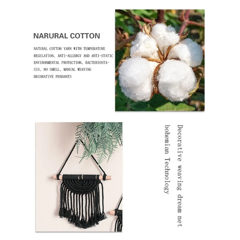 

1PC Handmade Wall Hanging Tapestry Dream Catchers Decoration Home Feather Crafts Ornaments Car Decoration Black Tapestry