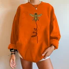 Женский свитер с пчелиным принтом, со спущенными плечами, в стиле Харадзюку, 2021
