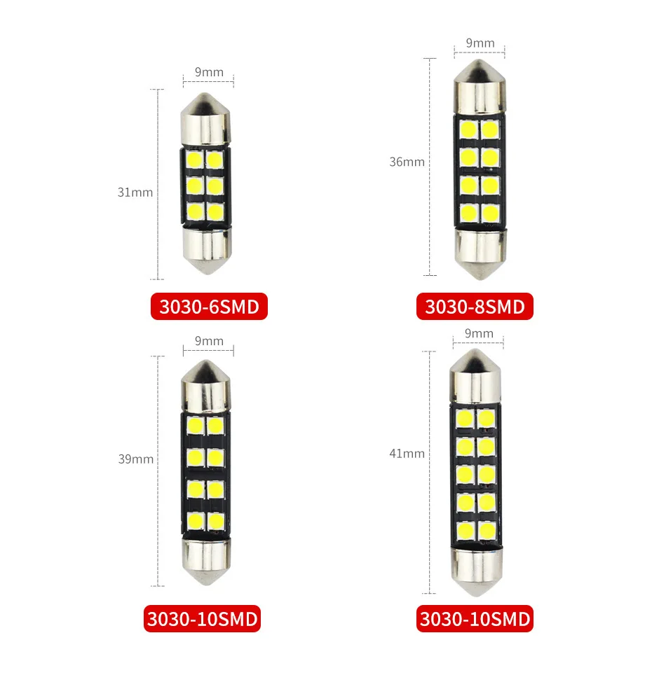 Гирлянда 31 мм 36 мм/39 мм/41 C5W C10W светодиодный лампы 3030 SMD Canbus без ошибок интерьер