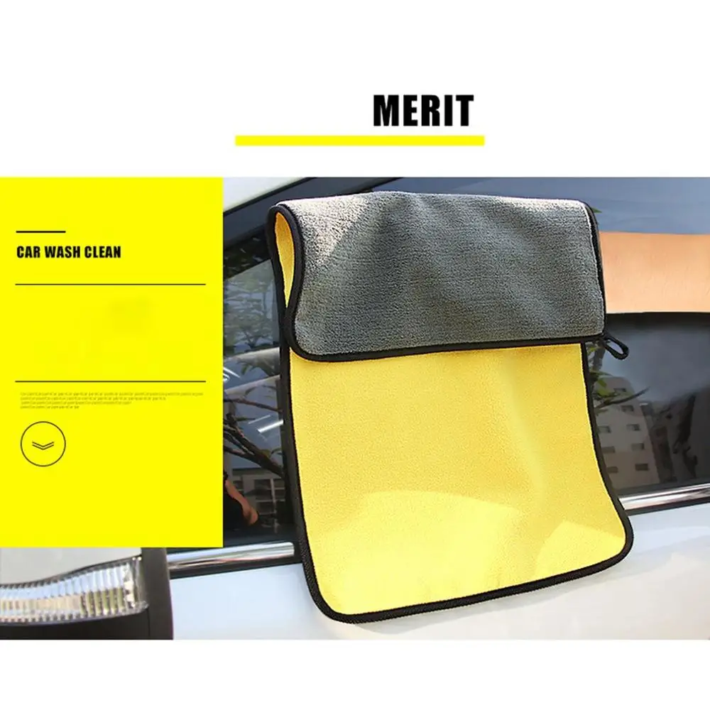 

Super Thick Plush Microfiber Car Cleaning Cloth Wet and Dry Dirt Dust Car Wiping Washing Towel Good Water Absorption Dropship