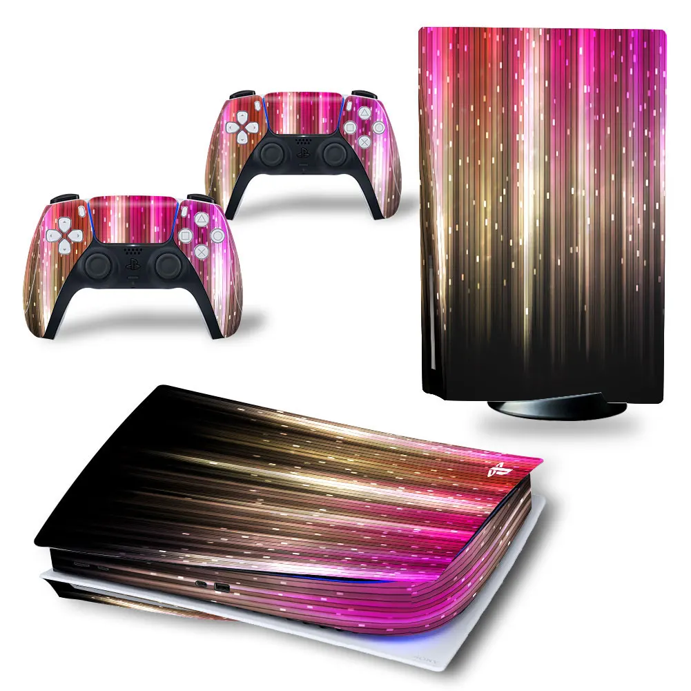 

Новая блестящая наклейка PS5 Disc Edition, наклейка для консоли PlayStation 5 и 2 контроллера, наклейка для диска PS5