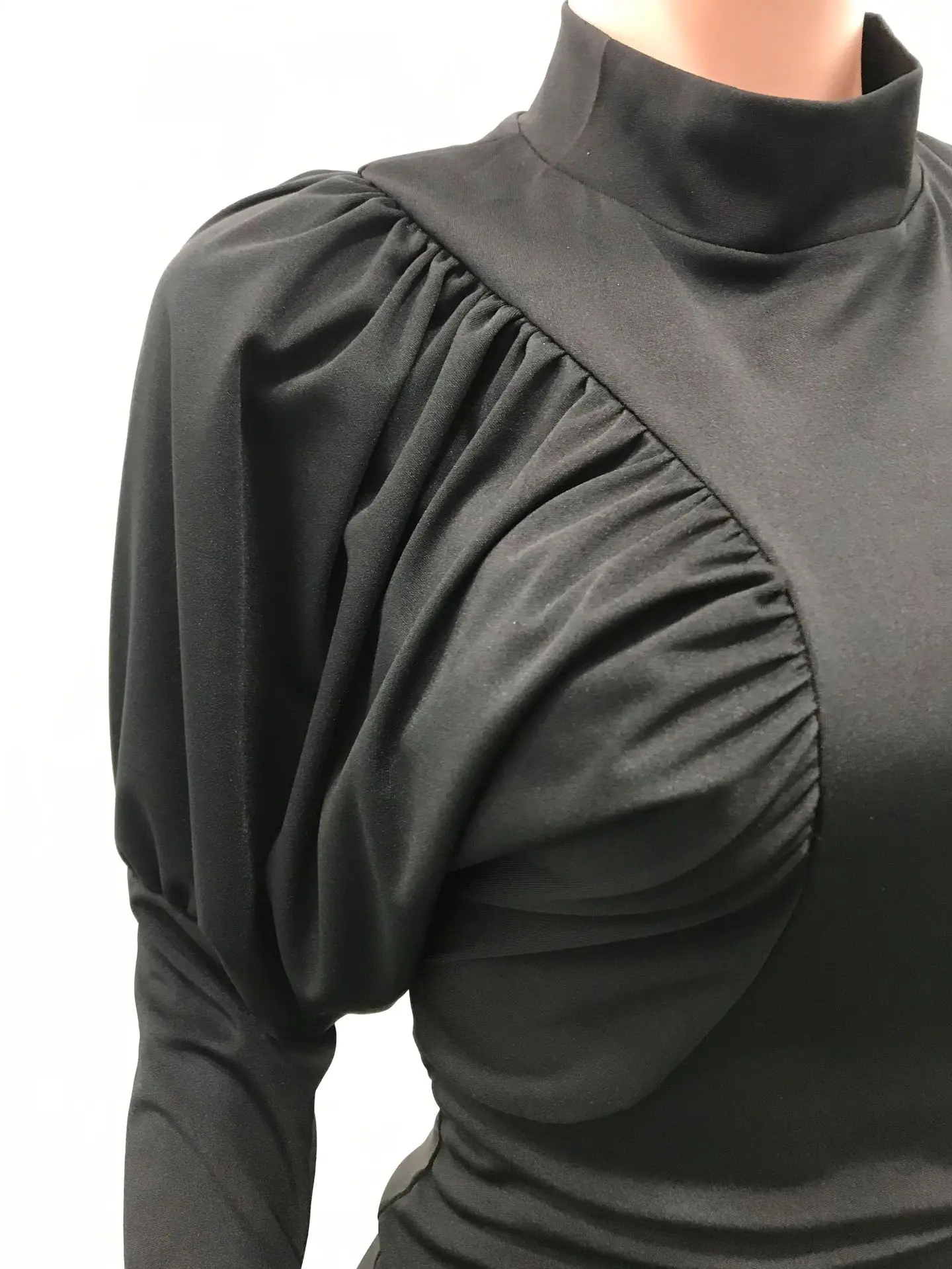 

Women New Winter Mini Dress Turtleneck Full Sleeve Sexy Night Club Party Solid Bandage Bodycon Sheath Irregular Dresses