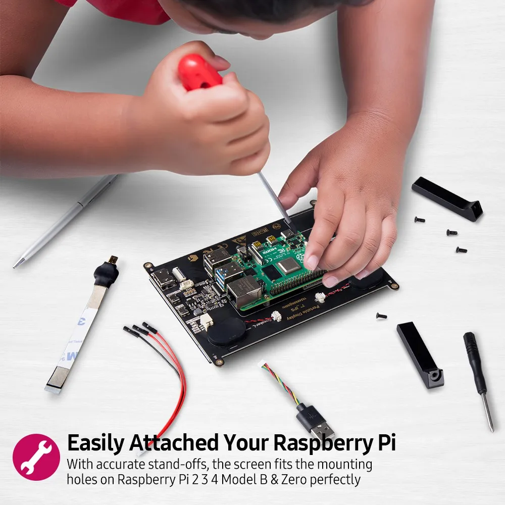 UPERFECT Портативный монитор Raspberry Pi сенсорный Экран 7 дюймовый 1024X600 с двумя