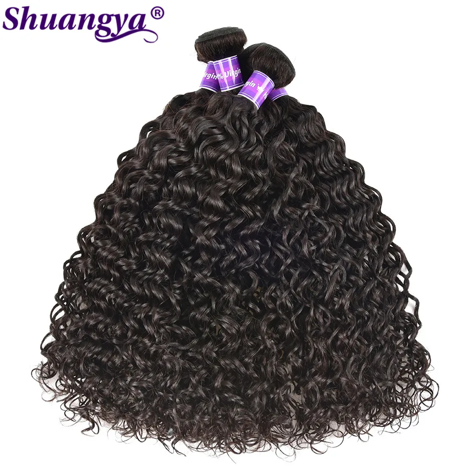 Shuangya волосы малазийские волнистые пряди 100% Remy человеческие для наращивания