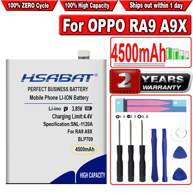 

HSABAT 4500 мАч BLP709 аккумулятор высокой емкости для смартфона OPPO RA9 A9X