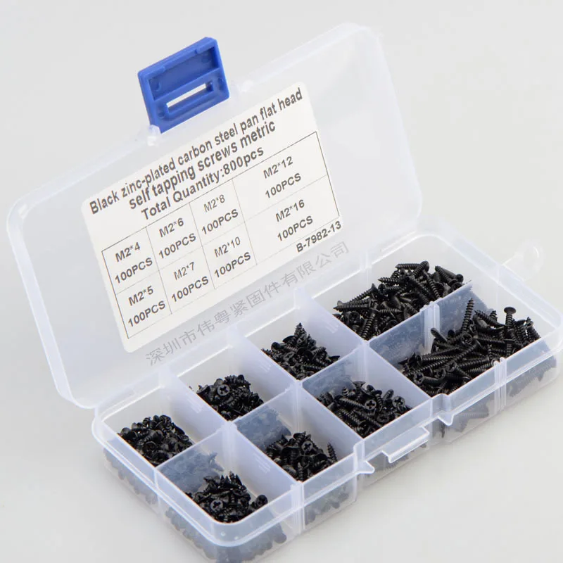 800 шт. набор винтов с потайной/плоской головкой из углеродистой стали марки 4 8 |