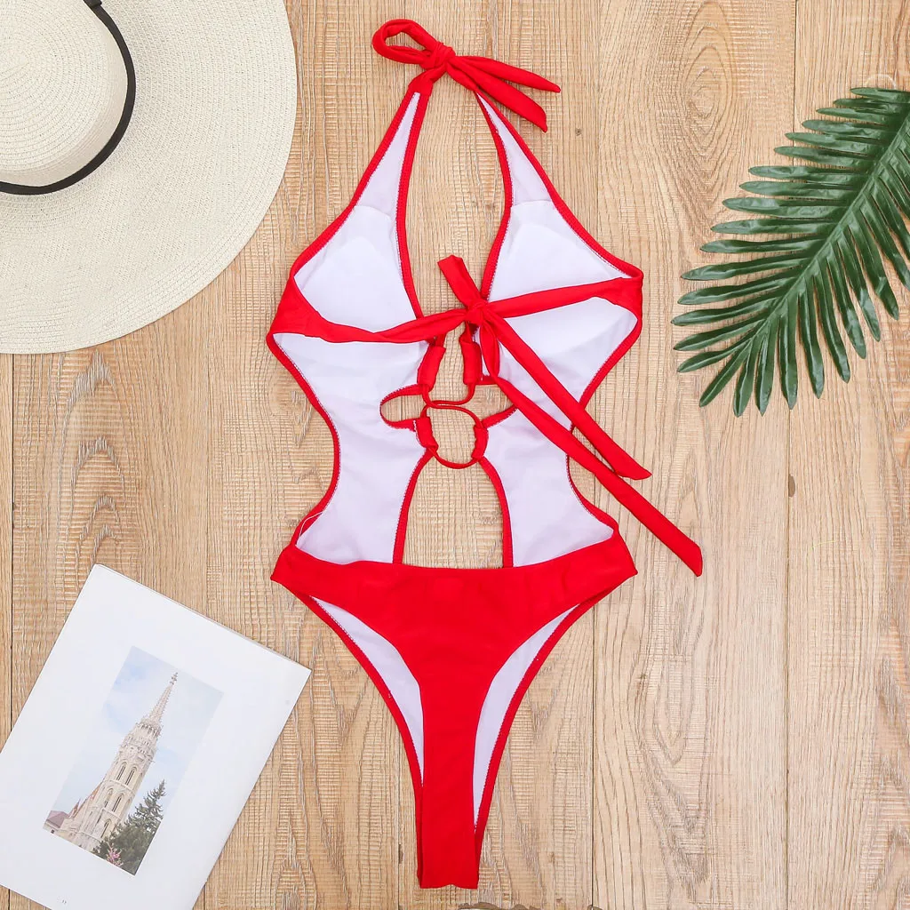 Новинка дизайнерский женский бандажный бикини купальный костюм Одноцветный