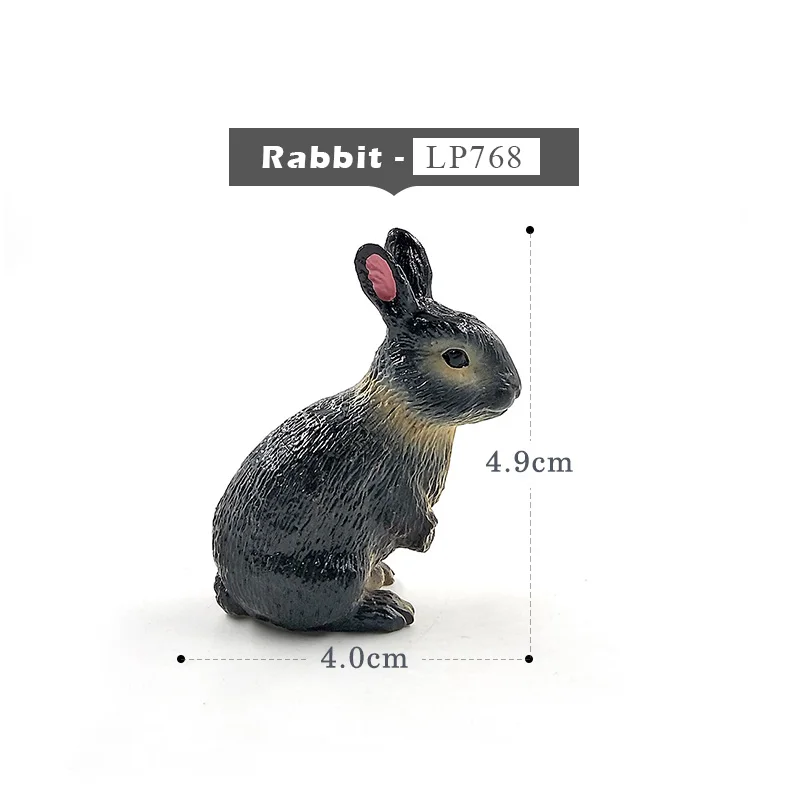 Rabbit Маленькая свинка кошка волк, собаки, кролика, козлиная, Овечья утка гусь изображающие пятачка фигурка игрушки с фермерской тематикой пластик животных модель подарок на Рождество для детей - Цвет: Rabbit