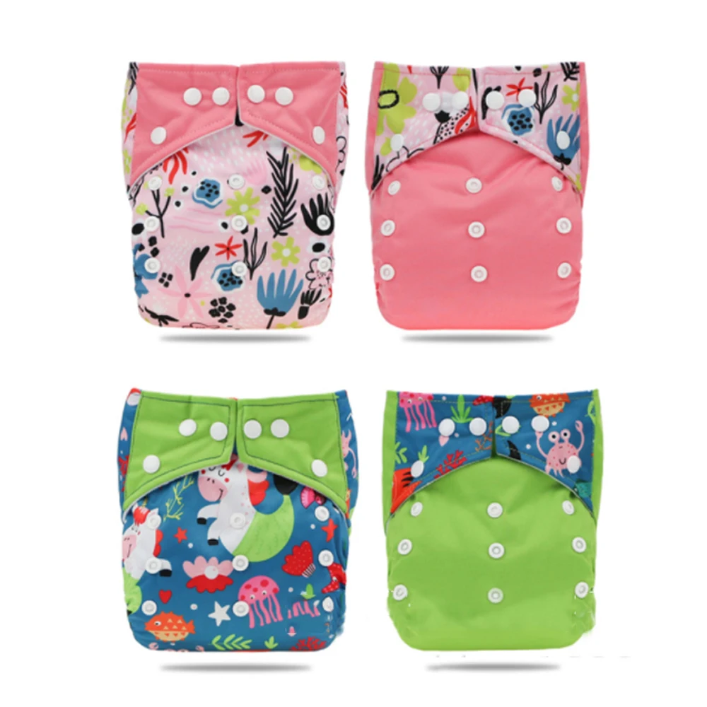 

2020 New 2pcs/set Washable Eco-Friendly Cloth Diaper Adjustable Nappy Reusable Cloth Diapers Fit 0-2years 3-15kg baby