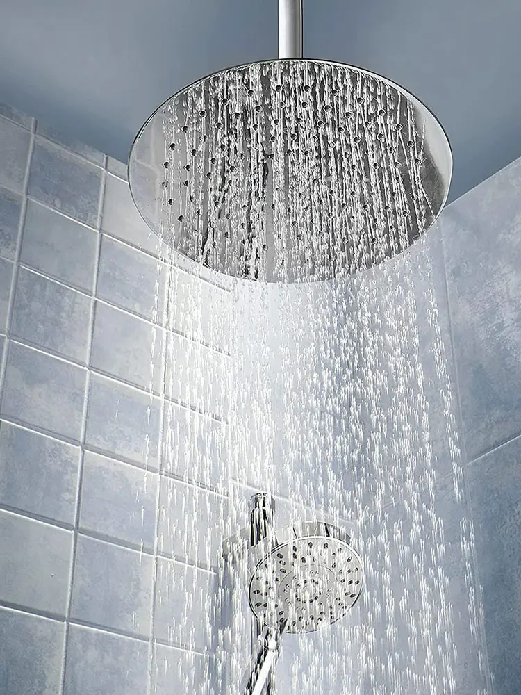 

Showerhead Big Round Bath Head Rain High Pressure Shower Head Stainless Steel Rainfall High Pressure Spray Nozzle Bathroom