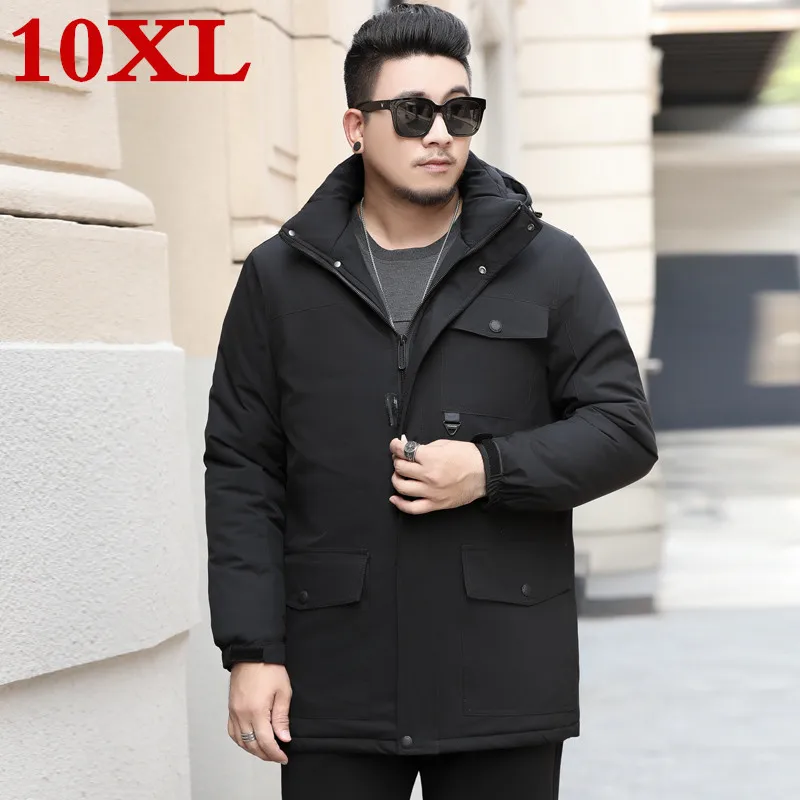 Новая Большая женская зимняя длинная парка 10XL 9XL 8XL Мужская Толстая пальто для