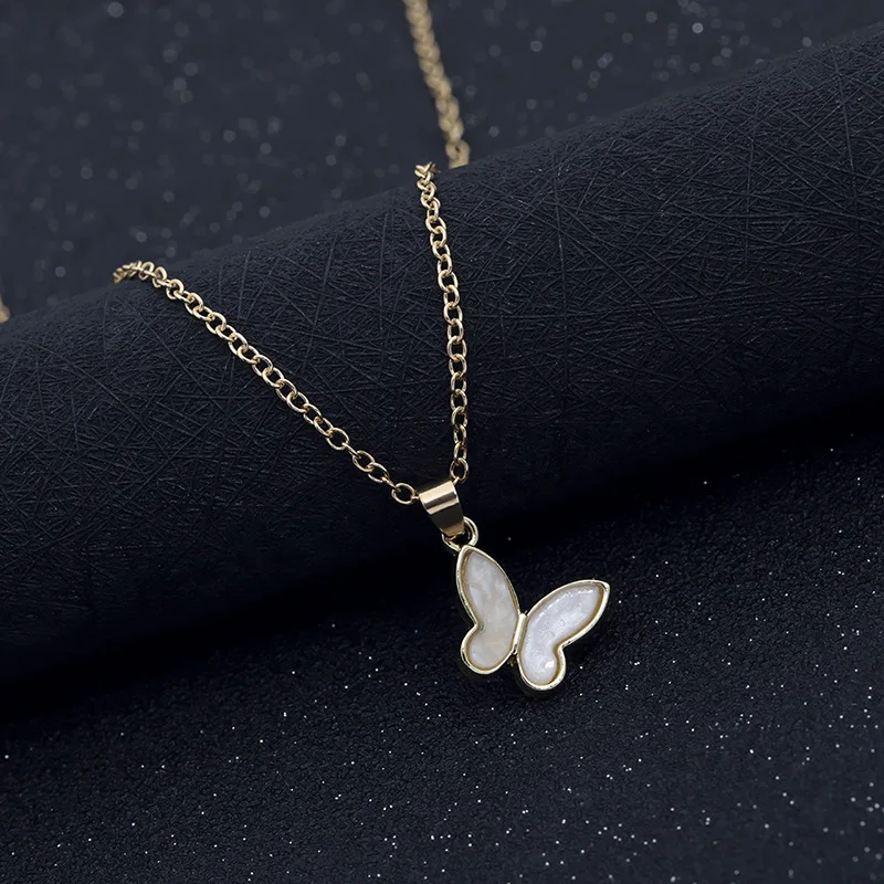 Простое белое ожерелье с трехмерной бабочкой женская модная темпераментная