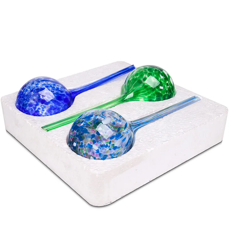 

3pcs 20x7cm Water Cans Round Glass Automatic Watering Device Household Lazy Shower Water Soaker Balcony Succulent Sprinkler