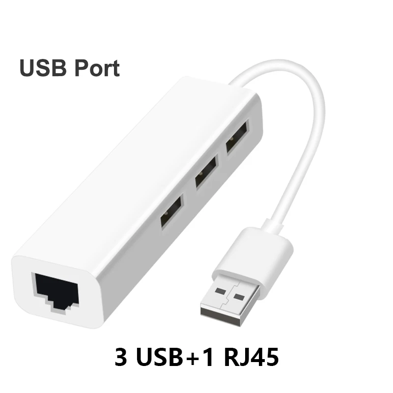 USB Ethernet с 3 портами памяти 2 0 + RJ45 сетевая карта Lan к Ethernet-адаптеру для Mac iOS Android PC RTL8152