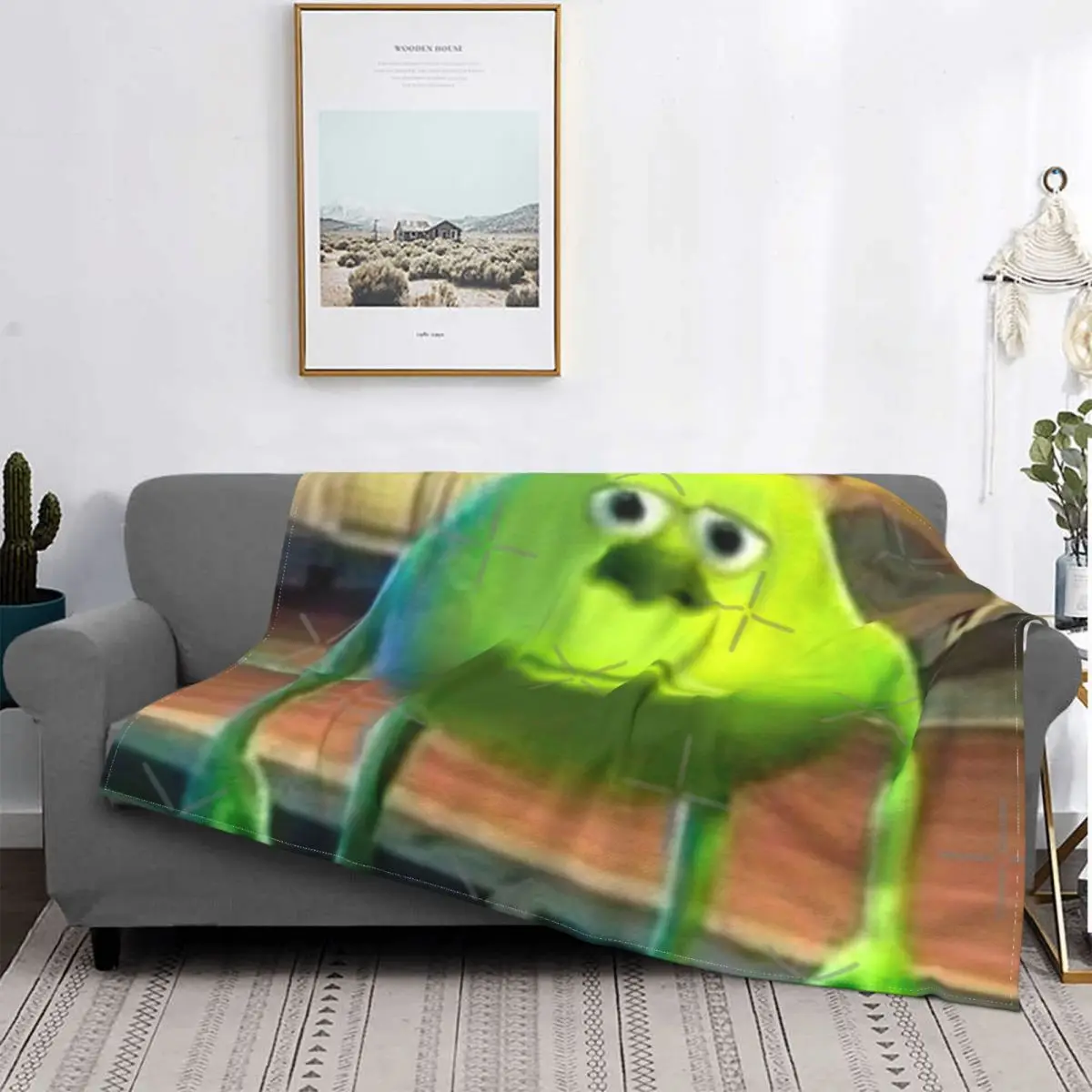 

Mike Wazowski-Manta a cuadros para cama, colcha de verano, manta a cuadros de Anime