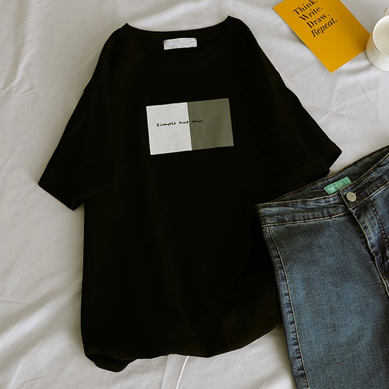 QNPQYX новый летний Стиль футболка для женщин с принтом букв женские белые футболки