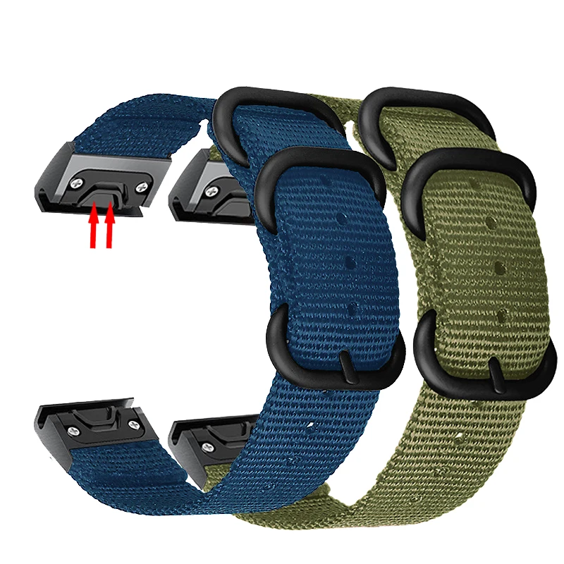 Ремешок нейлоновый для наручных часов быстросъемный браслет Garmin Fenix 6X 6 6S pro/Fenix 5X 5