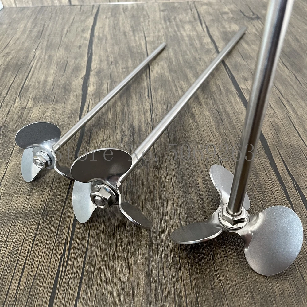 

1set Lab stainless steel Rotating DIA40mm to 120mm three blade propelle with agitating stirring rod,Angle degree of blade: 30°