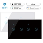 Wifi умный сенсорный светильник настенный выключатель прерыватель стекло Панель 456 Gang EWeLink совместим с Alexa Google Home