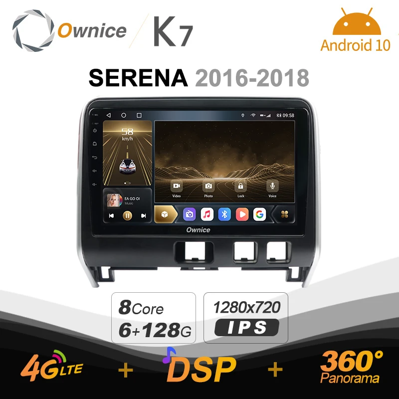 Автомагнитола Ownice K7 стерео-магнитола на Android 10 0 с поддержкой фронтальной камеры 4G
