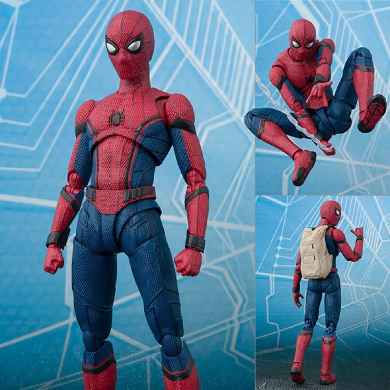 

Disney Avengers SHF Spiderman Homecoming Action Figure with Backpack 15cm PVC Figurine Doll Collectible Model Christmas Gift Boy