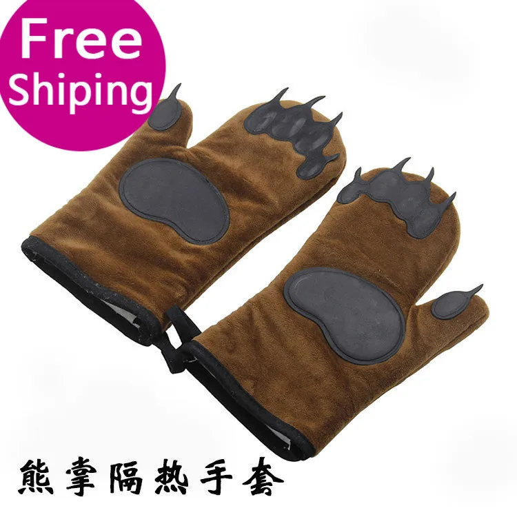 2019 year Microwave silicone anti-hot gloves Bear palm insulated baking kitchen cake bread supplies | Дом и сад