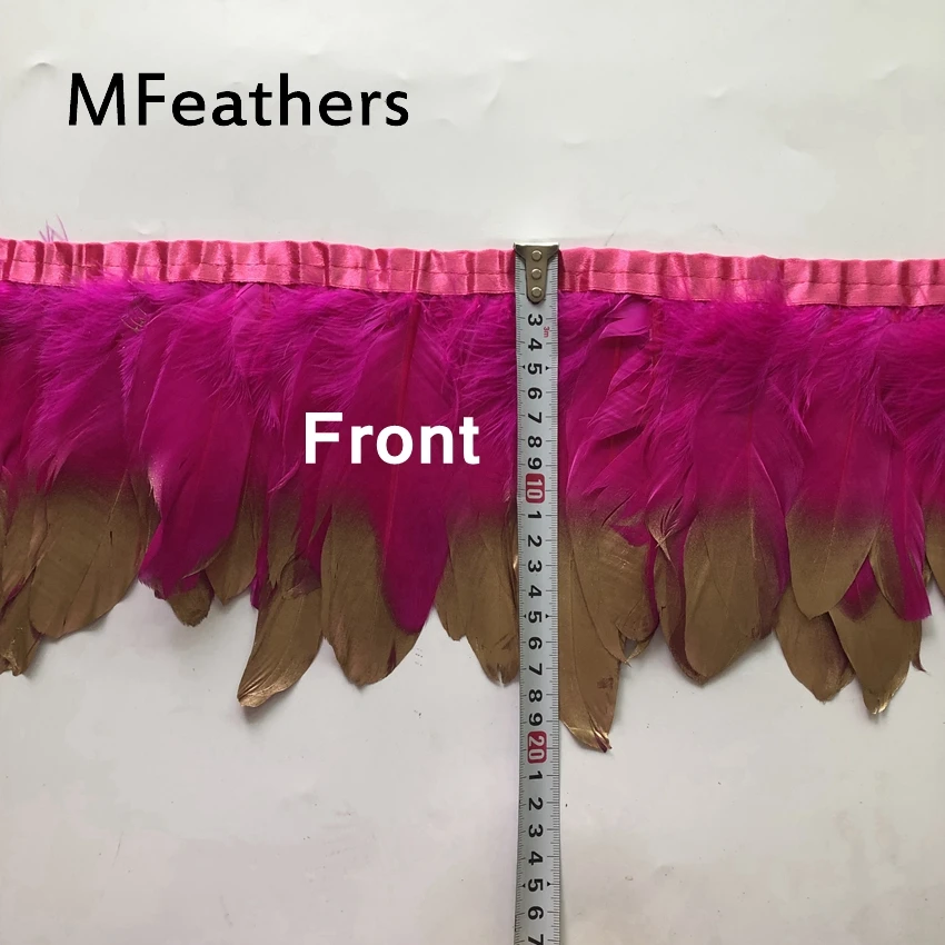 Оптовая продажа 4 Ярда черная окрашенная гусиная утка отделка из перьев 6-8 дюймов