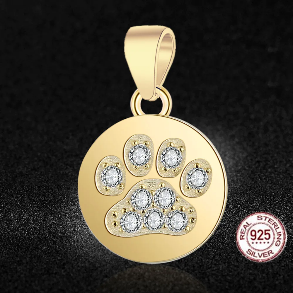 Ожерелье HMSFELY женское из серебра 925 пробы с подвеской в виде следа собаки Подвески