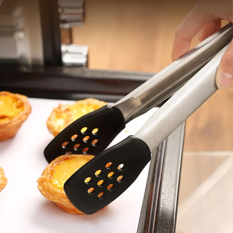 

Stainless Steel Silicone Clip kitchen accessories Food Fried Steak Fried Fish Barbecue Clip Meatball Barbecue Bread Food Clip