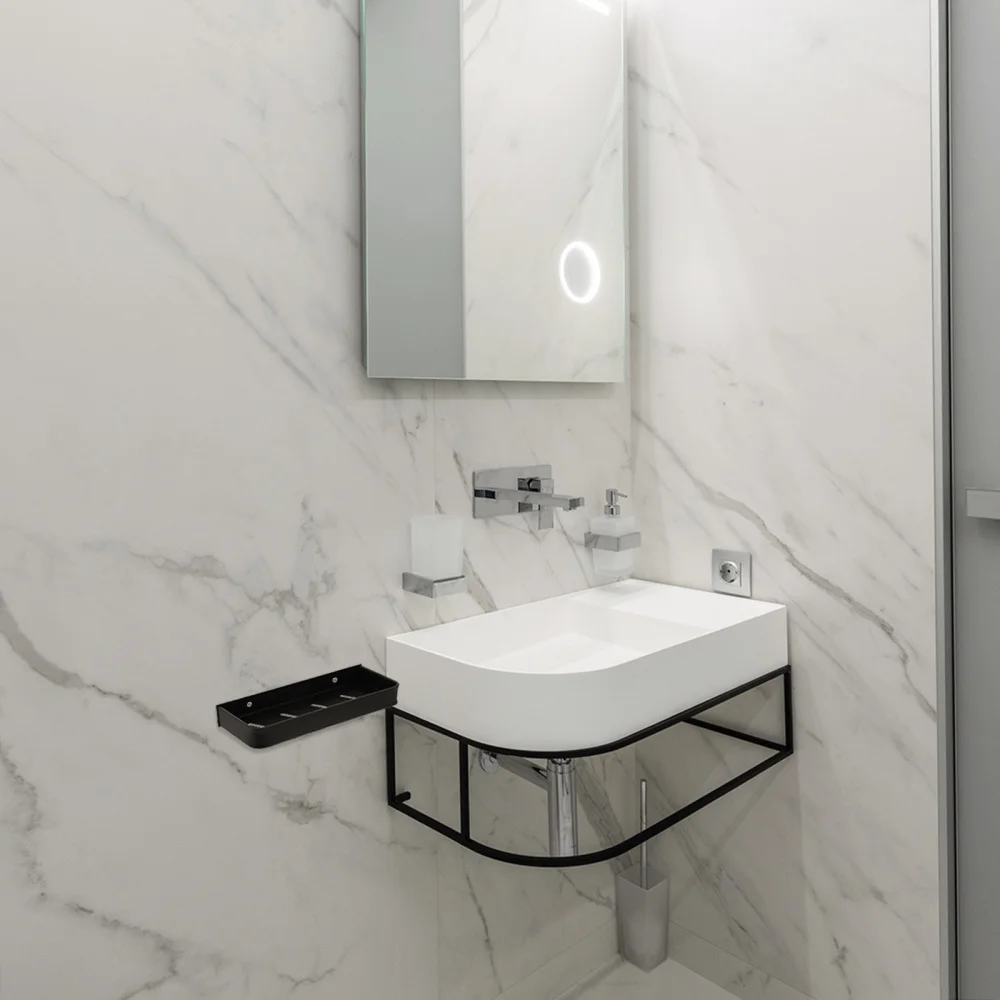 

1 Set Non Punch Storage Rack Kitchen Bathroom Wall-mounted Holder (30CM)