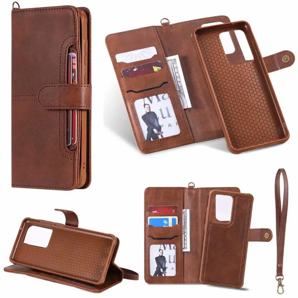 Съемный чехол бумажник для Galaxy S20 Ultra Flip Folio Kickstand 2 в 1 кожаный книжка Samsung Plus Note