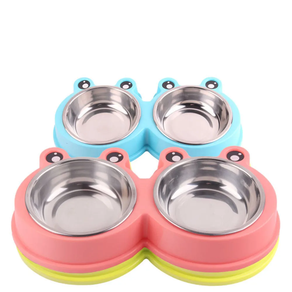 Милая миска для кошек из нержавеющей стали круглая домашних животных миски
