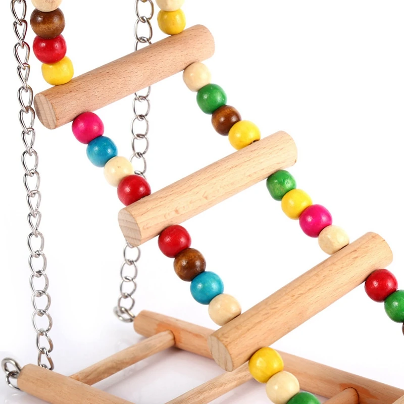 

2 Pcs Parrots Toys: 1 Pcs Grass Chewing Bite Hanging Cage & 1 Pcs Bird Swing Exercise Climbing Hanging Ladder Bridge
