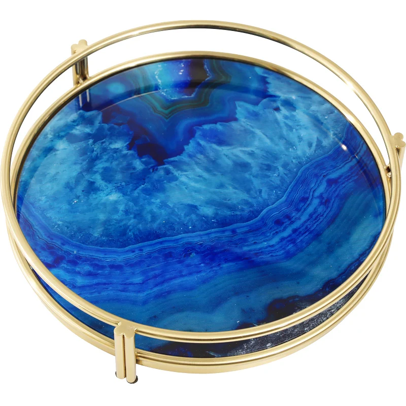 

Tray Rectangle Household Toilet Shower Room A Living Room Tea Table Light Luxurious Northern Europe Round Glass Accept Disc