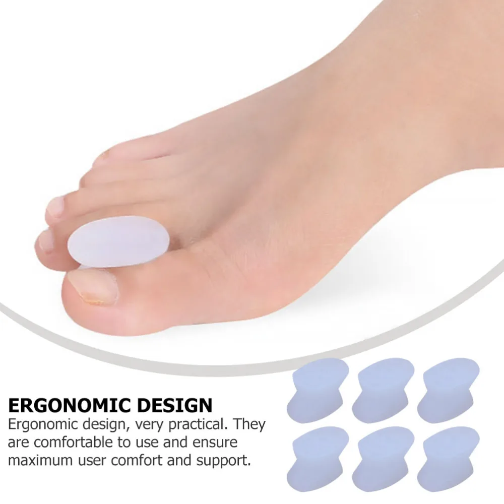 

8Pcs Toe Orthotic Separator Silicone Toe Straightener Toe Outer Appliance White
