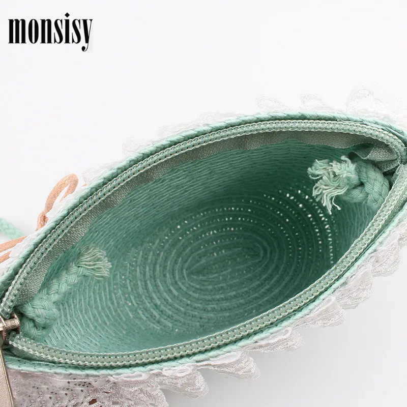 Детская соломенная сумка Monsisy из ротанга для мальчиков и девочек Детский кошелек