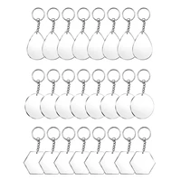 1 set acrylic keychain blanks with key rings jump rings clear discs circles set for diy projects crafts