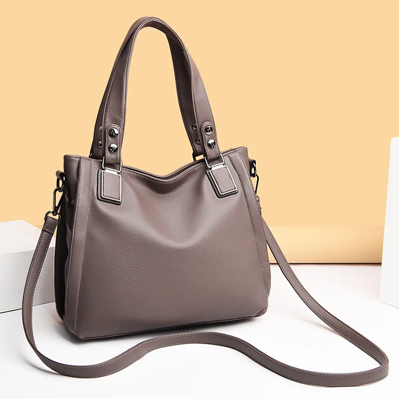 

Women Leather Tote Bags Mother Bag Casual Handbag Shoulder Bags for Women 2020 New Casual Tote Travel Bag Women