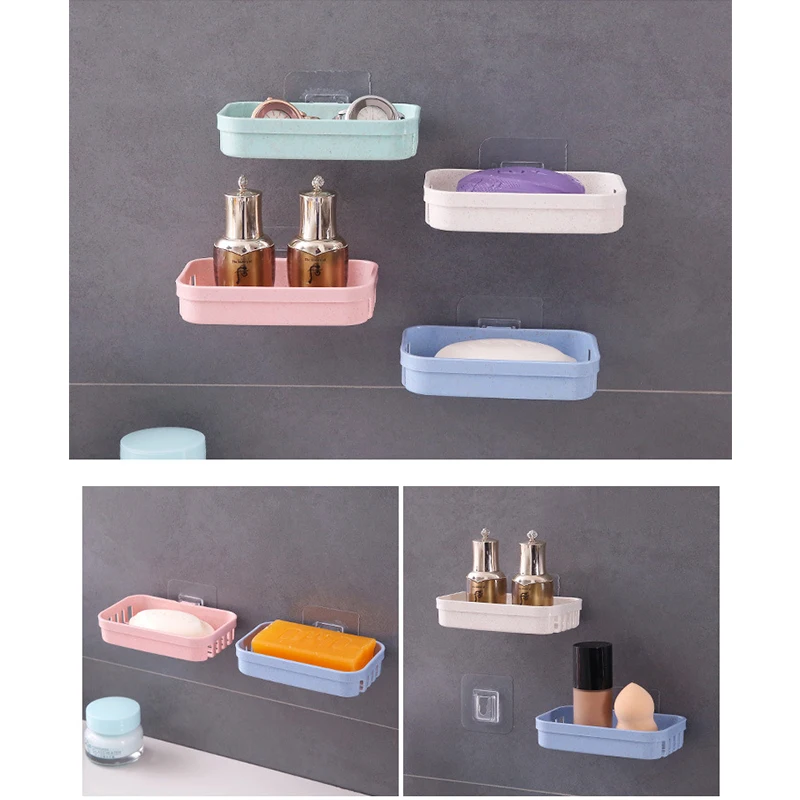 

Bathroom Shower Soap Box Dish Storage Plate Case Soap Holder Tray Bath Accessories Box Shelf Basket Stand Wall Dishes Kitchen
