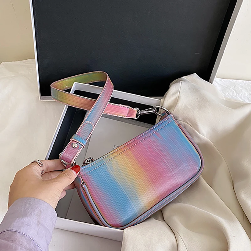 2020 новая сумка во французском стиле сумки под руку градиентный цвет Сумочка