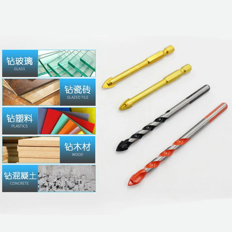 

3-16MM ceramic tile drill bit glass ceramic marble hole opener concrete wall triangle handle electric drill twist alloy reaming