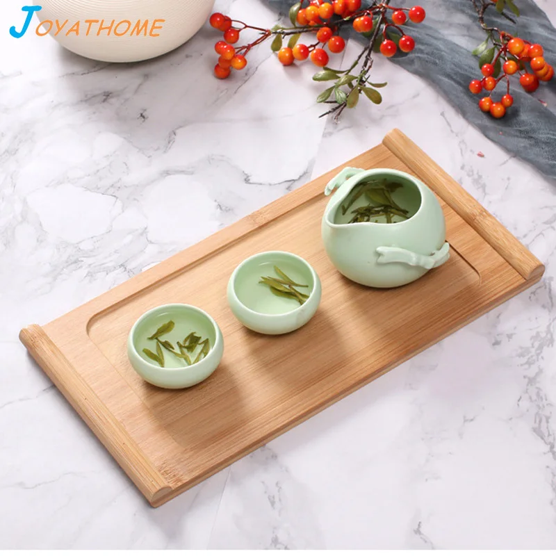 Японский стиль Бамбуковый лоток поднос для чайных чашек Деревянный