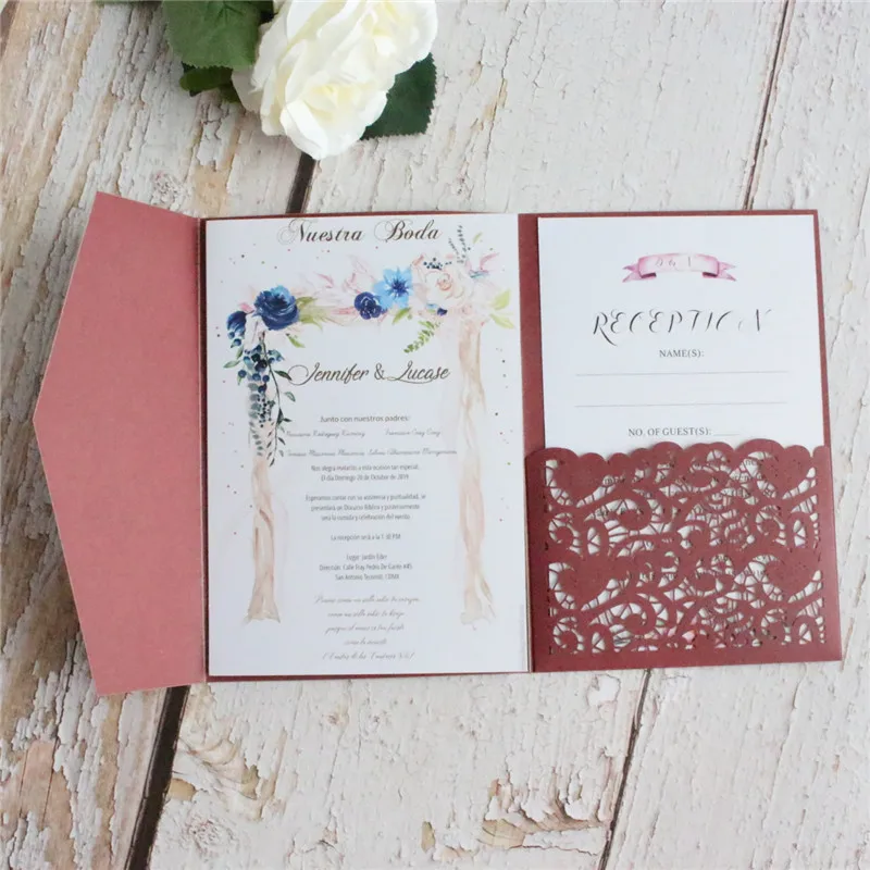 Современные свадебные пригласительные открытки лазерной резки