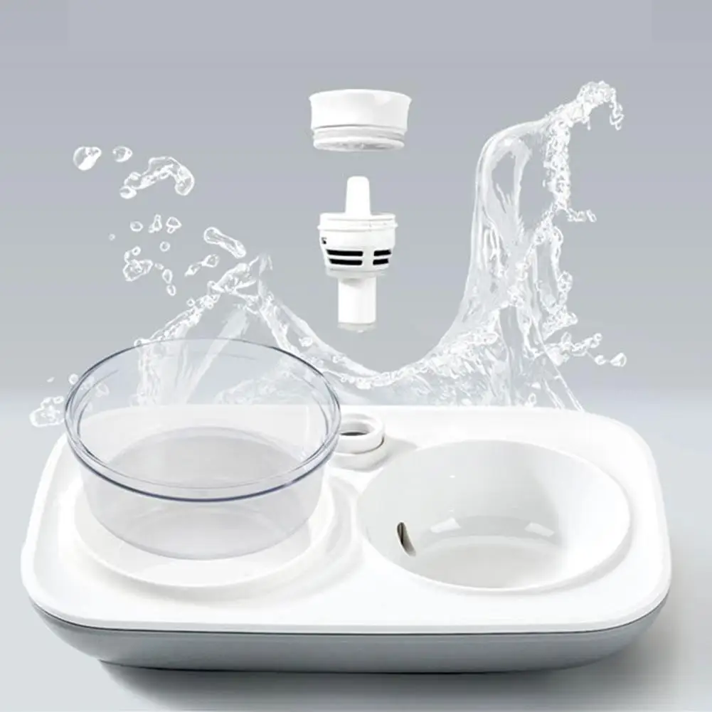 Двойная миска для домашних животных пластиковая кошек и собак пищевая питье