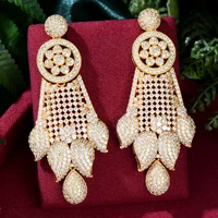 soramoore luxury dangle earring for women wedding cubic zirconia cz dubai bridal earring jewelry accessories 2021 high quality