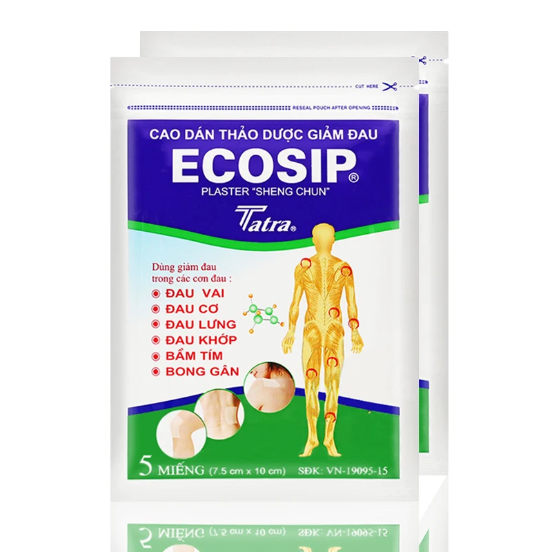 

10 шт. Вьетнам Ecosip медицинский гипс 100% Аутентичные лечения для больных остеоартритом гиперостоз для расслабления от ревматизма и заплата сб...