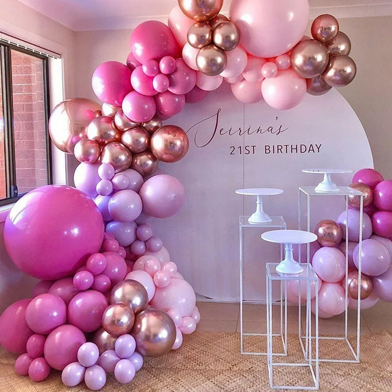 

Pink Purple DIY Balloon Garland Arch Kit Wedding Decor Latex Balloon for Valentine Birthday Baby Shower Party Decoration Supply