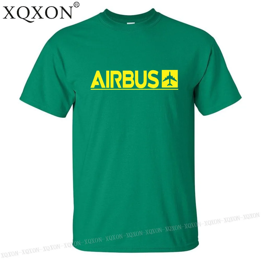 Green XQXON-, новые Забавные футболки, летние мужские хлопковые футболки, мужские футболки с принтом Airbus, K712 - Цвет: Green