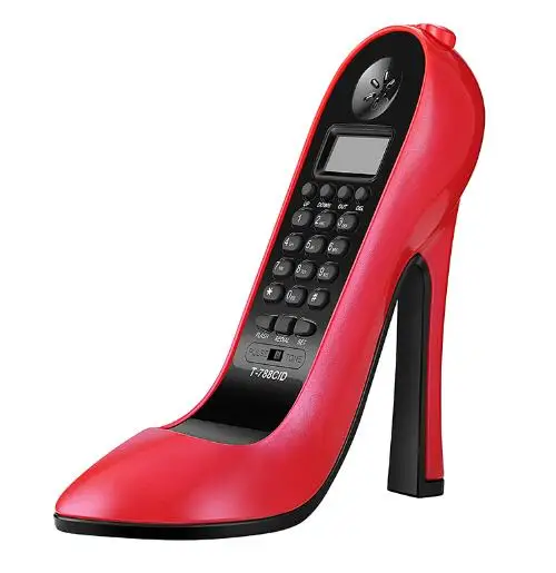 Red Для hello kitty, креативный фиксированный телефон на высоком каблуке с Redail Tone, переключаемый стационарный телефон, маленький для дома, офиса, отеля - Цвет: Red