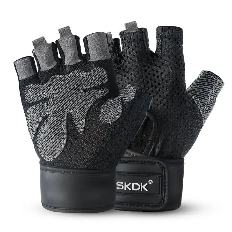 

Half-finger gloves Fitness sports gloves wristband Pressurized thin sweat-absorbent non-slip hand guard Ridding gloves